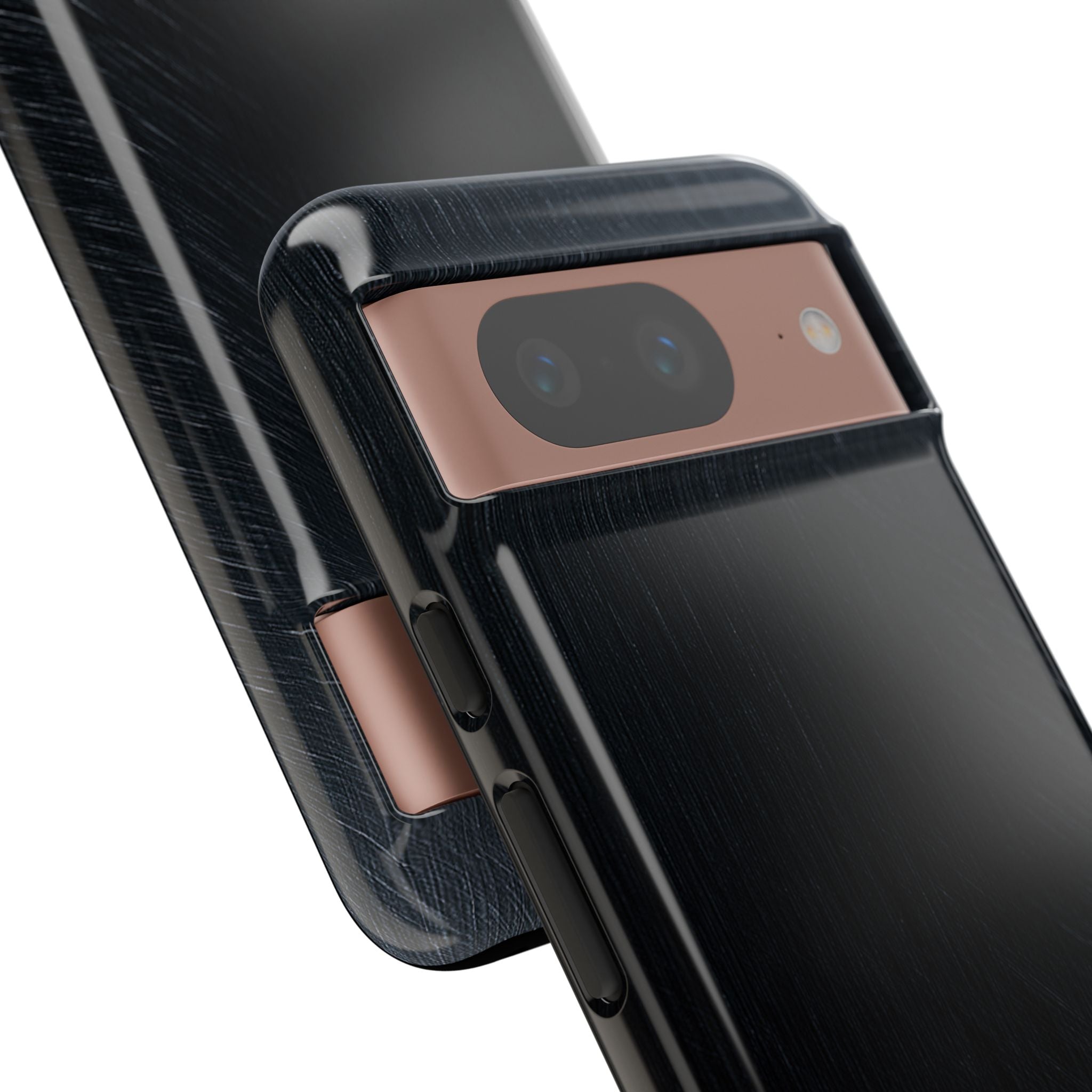 Black Tough Phone Case for Google Pixel - Midnight Brushed Grain