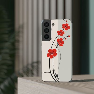 Beige Lite Phone Case for Samsung - Scarlet Ink Petals