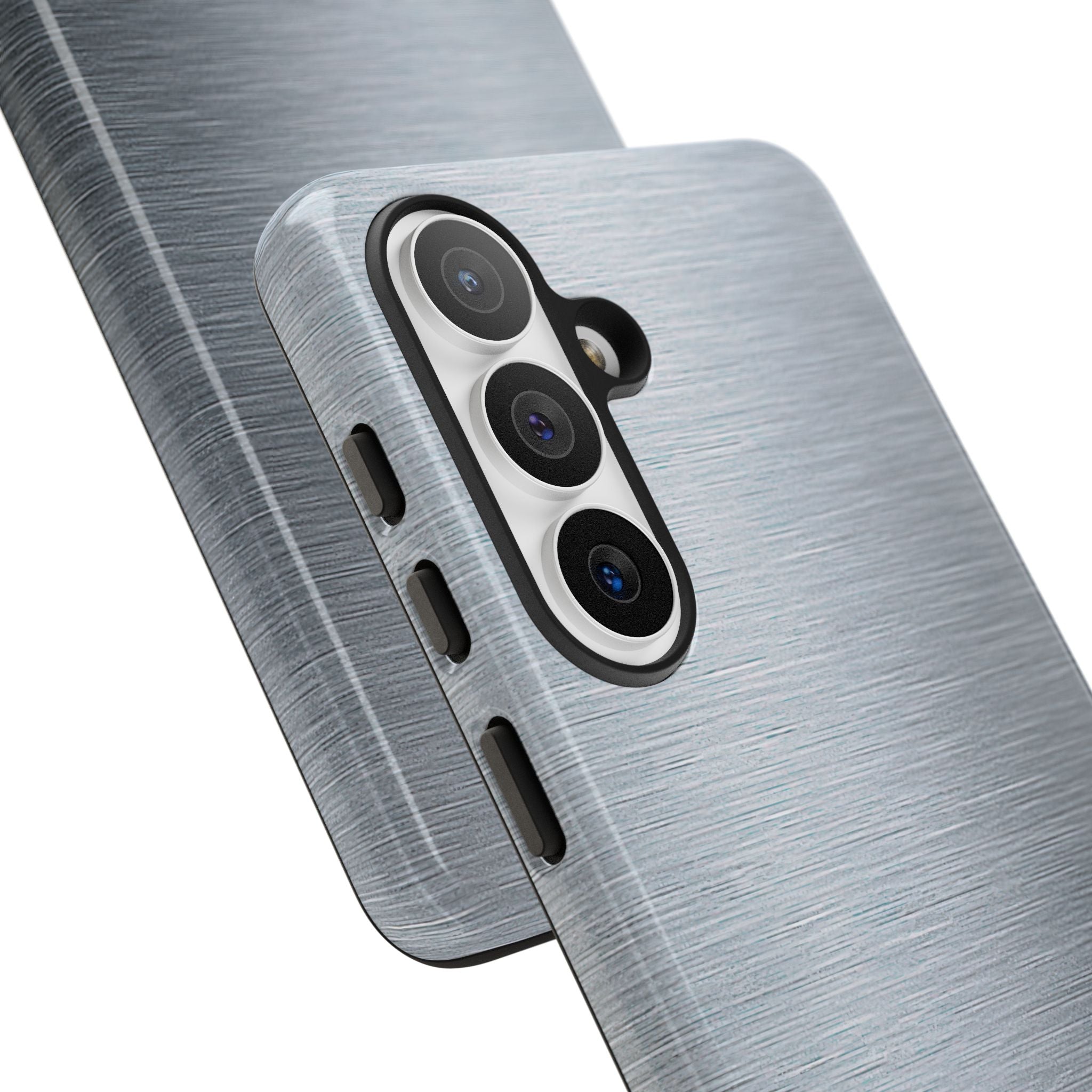 Silver Tough Phone Case for Samsung - Satin Chrome Grain