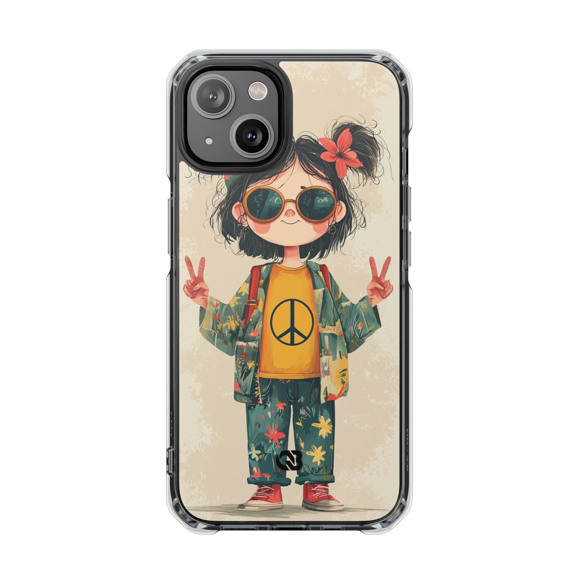 Retro Peace Girl · Impact Hoesje voor iPhone · Magsafe