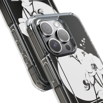 Black Impact MagSafe Phone Case for iPhone - Lunar Orchid Grid