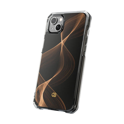 Brown Impact MagSafe Phone Case for iPhone - Copper Silk Wave