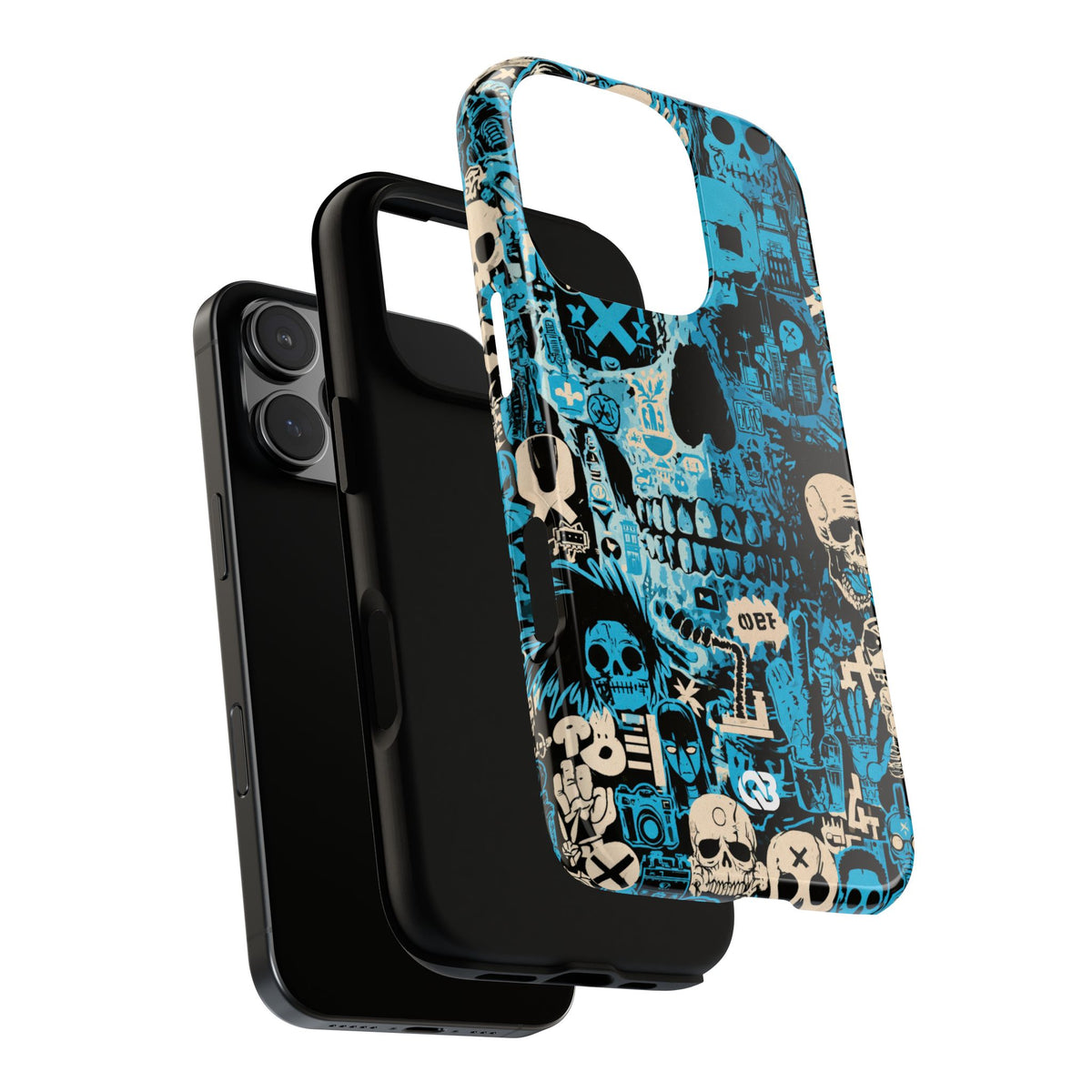 Electric Skull Graffiti · Tough Phone Case for iPhone · Blue