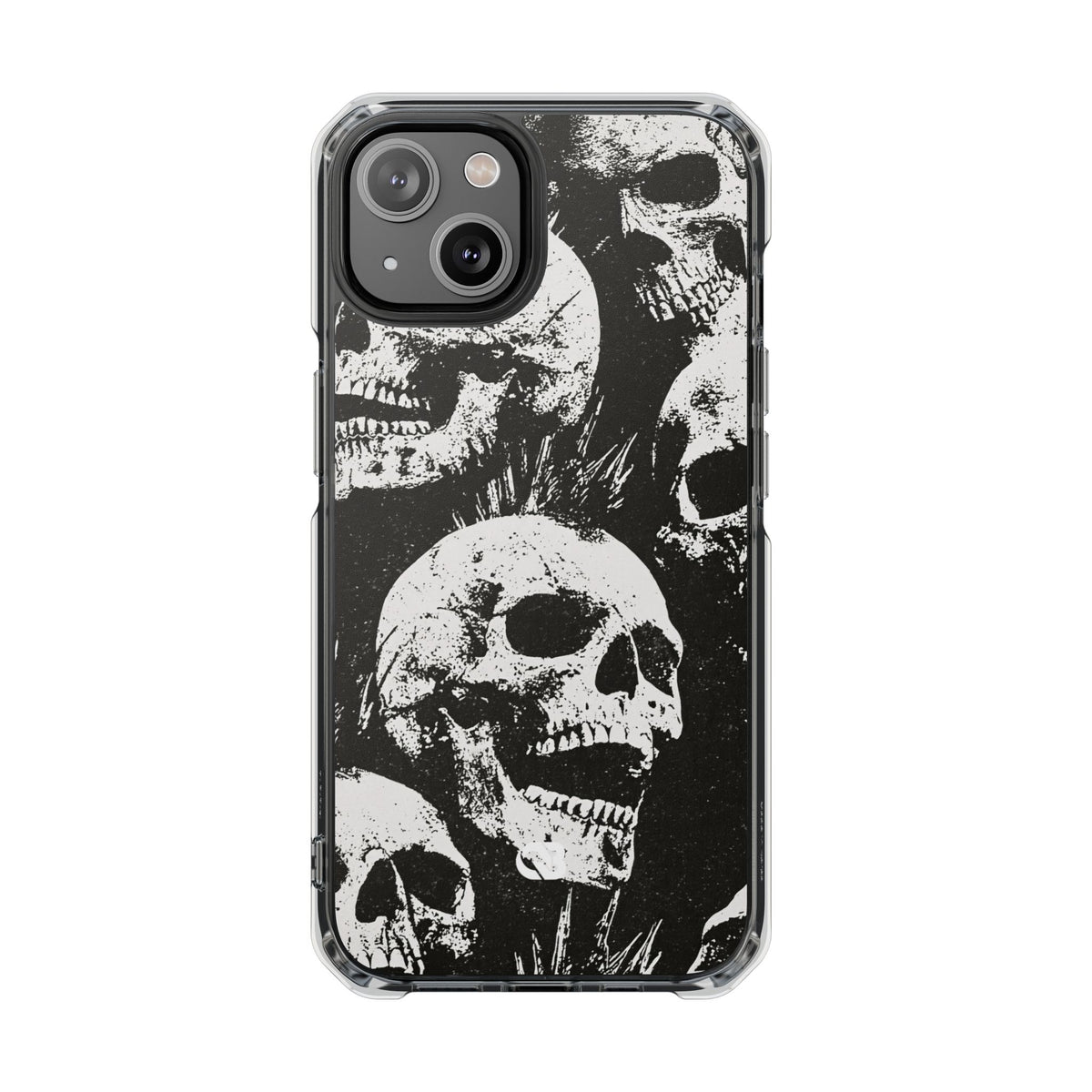 Punk Skull Riot · Clear Impact Magnetic Phone Case for iPhone · Black