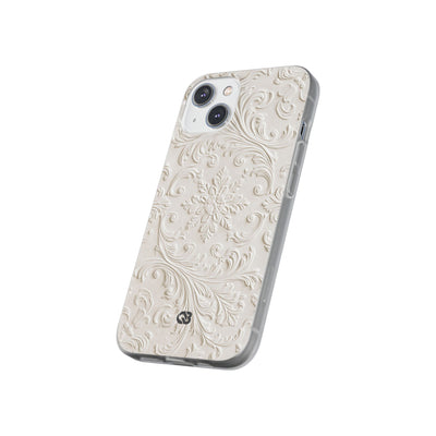 Ivory Baroque Relief · Lite Phone Case for iPhone ·  White