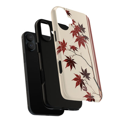 Red Tough 2.0 Magsafe Phone Case for iPhone - Crimson Momiji Stripe