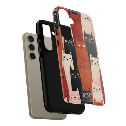 Verlängerte Katzen Schwarz Samsung S24 Plus Case - Tough