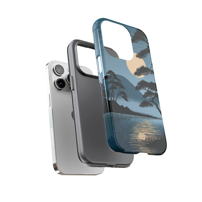 Blue Tough Phone Case for iPhone - Midnight Kyoto Pine