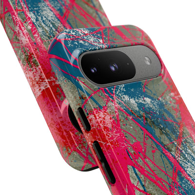 Neon Static Drip · Tough Phone Case for Pixel ·  Pink