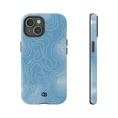 Blue Tough Phone Case for iPhone - Glacial Ridge Topo