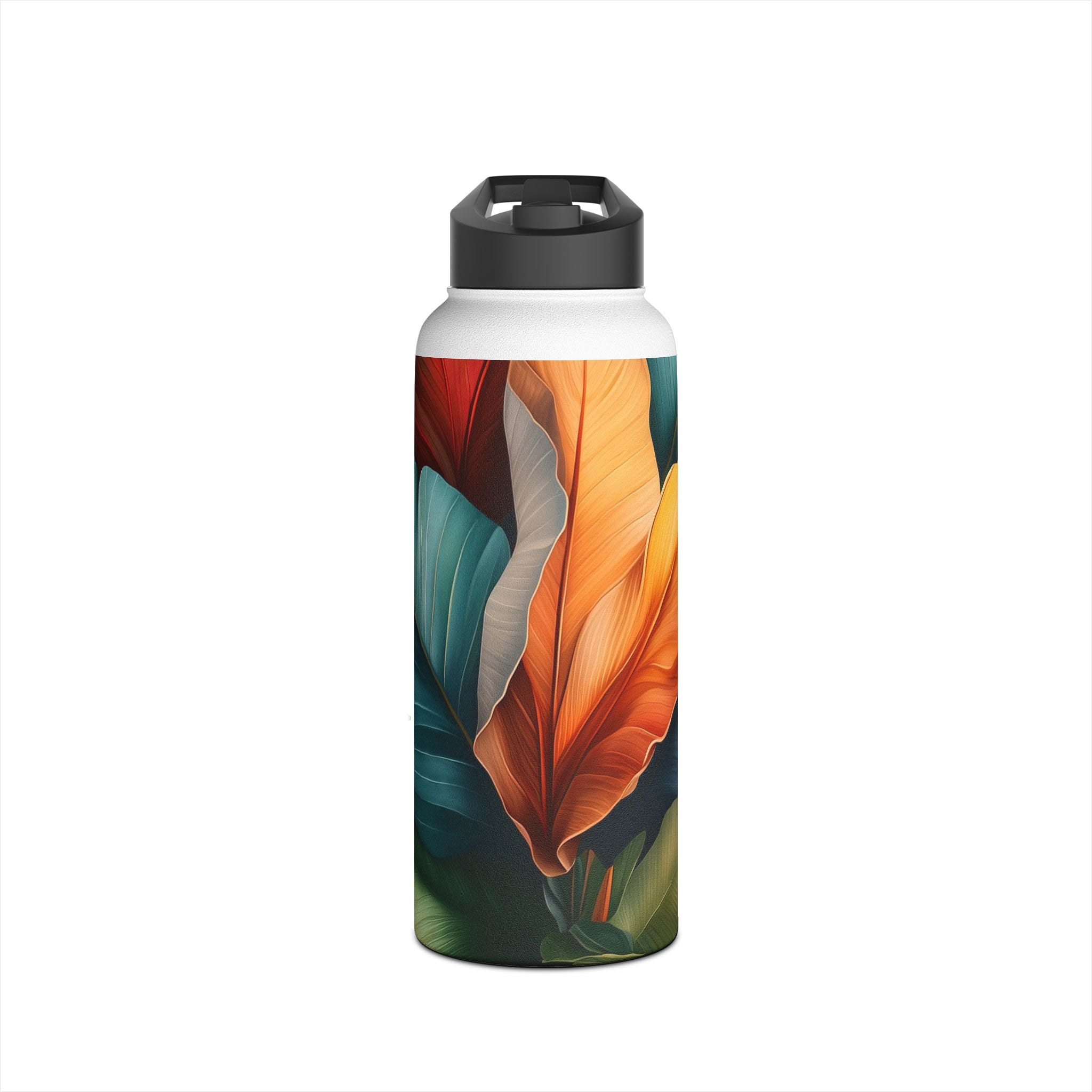 Tropical Ember Leaves - Stainless Steel Water Bottle