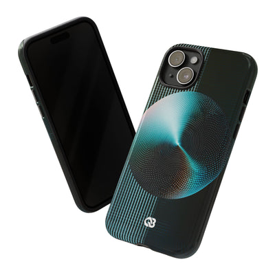 Blue Tough Phone Case for iPhone - Cyan Vector Sphere