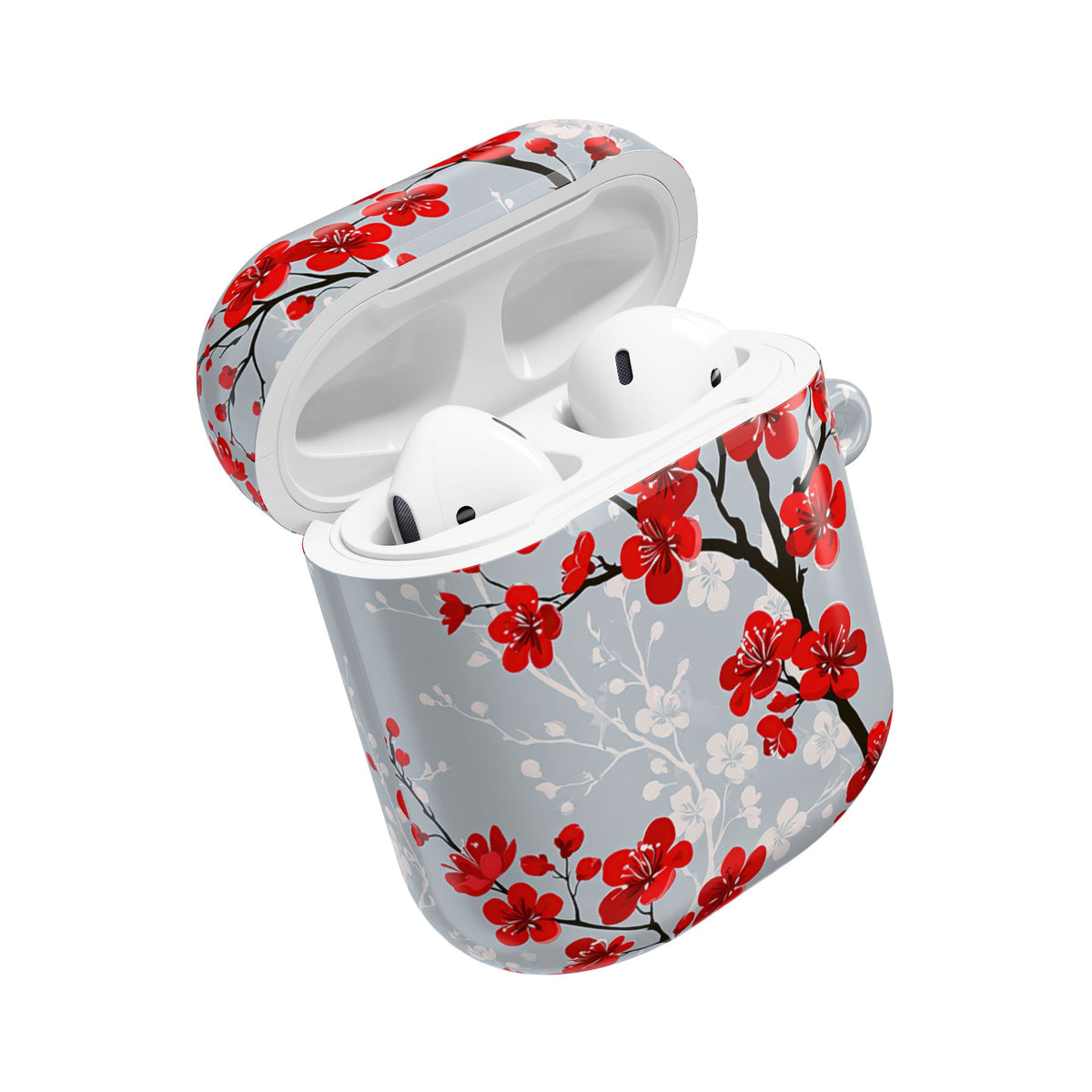 Scarlet Plum Blossom · Hard Case for AirPods & AirPods Pro · Red