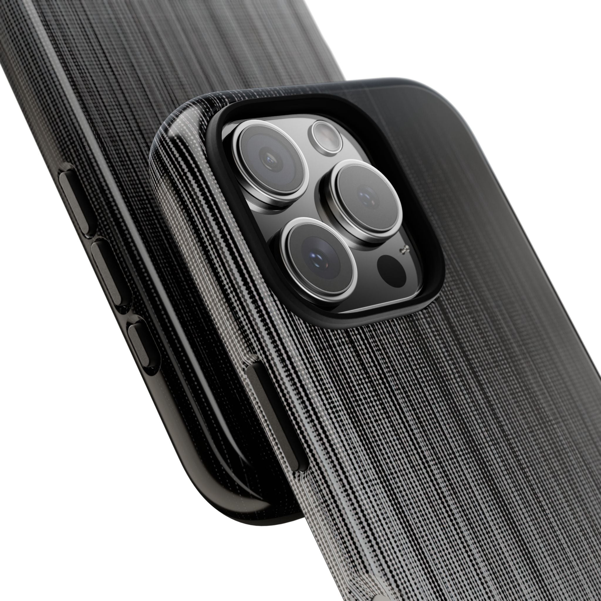 Grey Tough Phone Case for iPhone - Static Vertical Dither