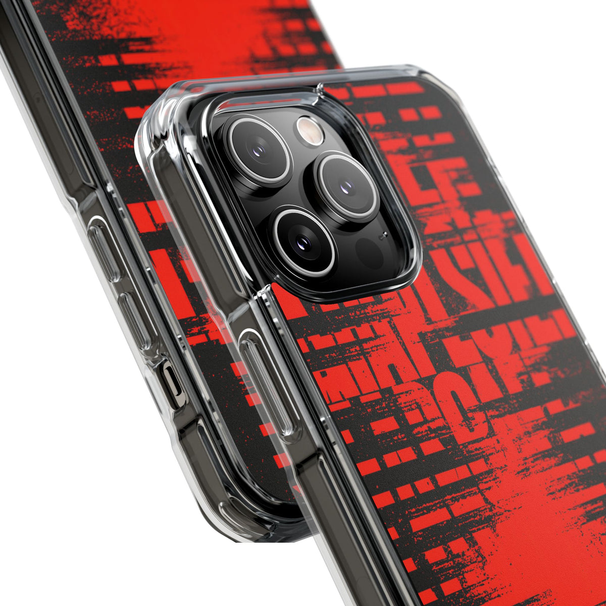 Crimson Redaction · Clear Impact Magnetic Phone Case for iPhone ·  Black