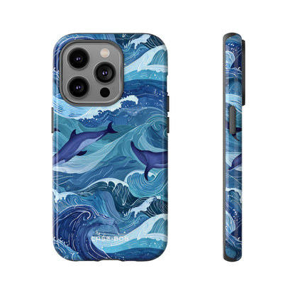 Dolphin Waves iPhone 14 Pro Case - Tough