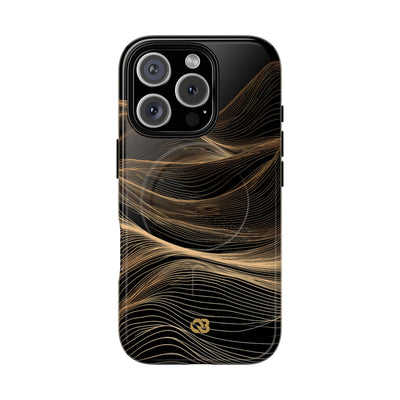 Gilded Ridge Lines · Tough 2.0 Magnetic Phone Case for iPhone · Black