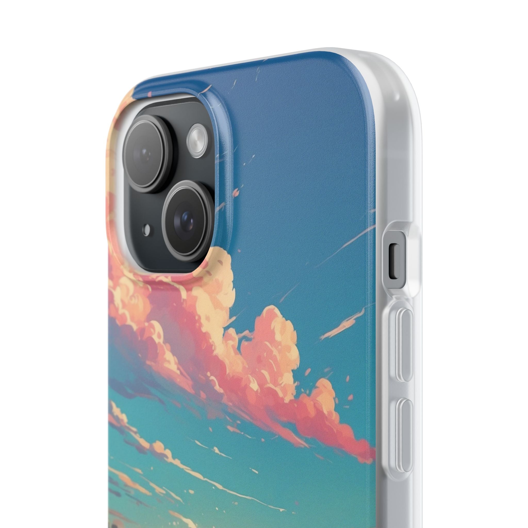 Turquoise Curl iPhone 15 Case - Soft