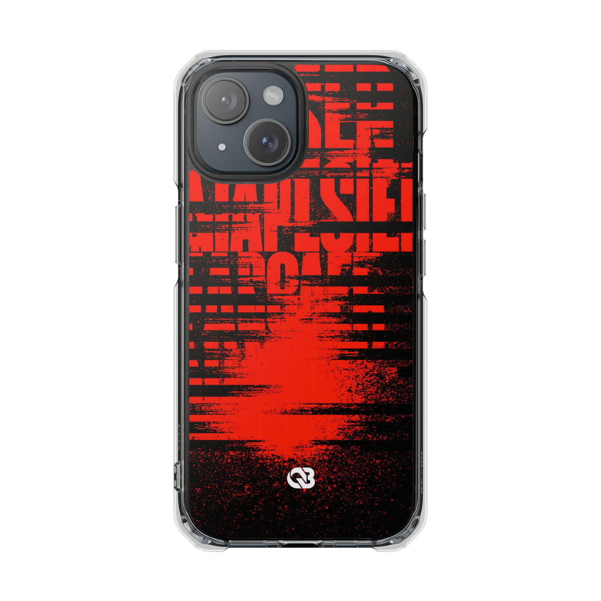 Crimson Redaction · Clear Impact Magnetic Phone Case for iPhone ·  Black