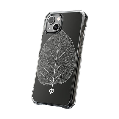 Black Impact MagSafe Phone Case for iPhone - Bleached Leaf Lattice