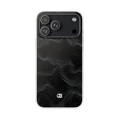 Black Lite Phone Case for iPhone - Obsidian Topo Wireframe