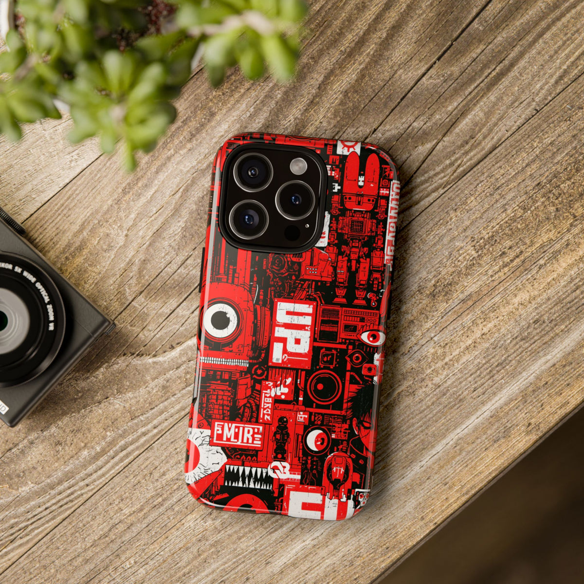 Neo Mecha Collage · Tough Phone Case for iPhone · Red