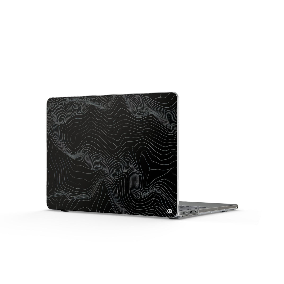 Obsidian Contour Elevation · Clear Hard Case for MacBook · Black