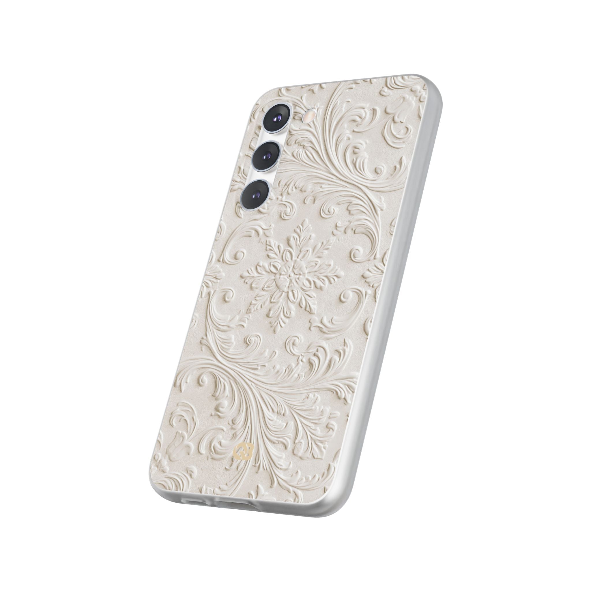 White Lite Phone Case for Samsung - Alabaster Floral Relief