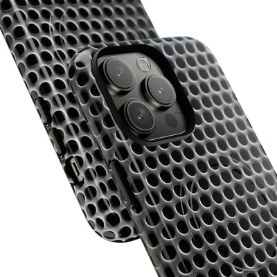 Brushed Perforated Steel · Tough 2.0 Magnetic Phone Case for iPhone · Silver