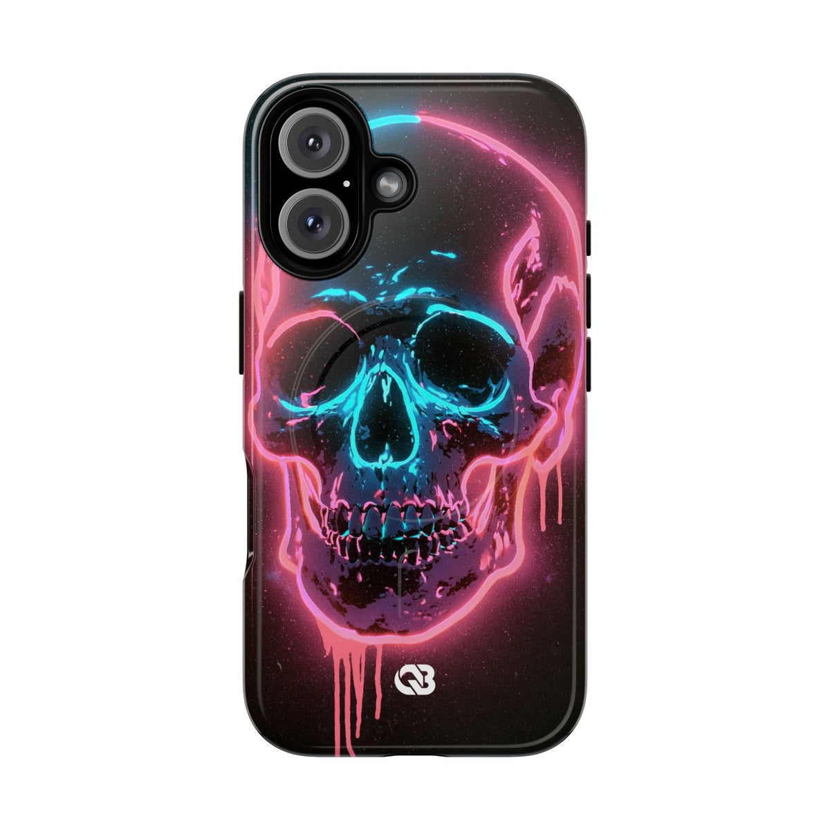 Neon Drip Skull · Tough 2.0 Magnetic Phone Case for iPhone · Black