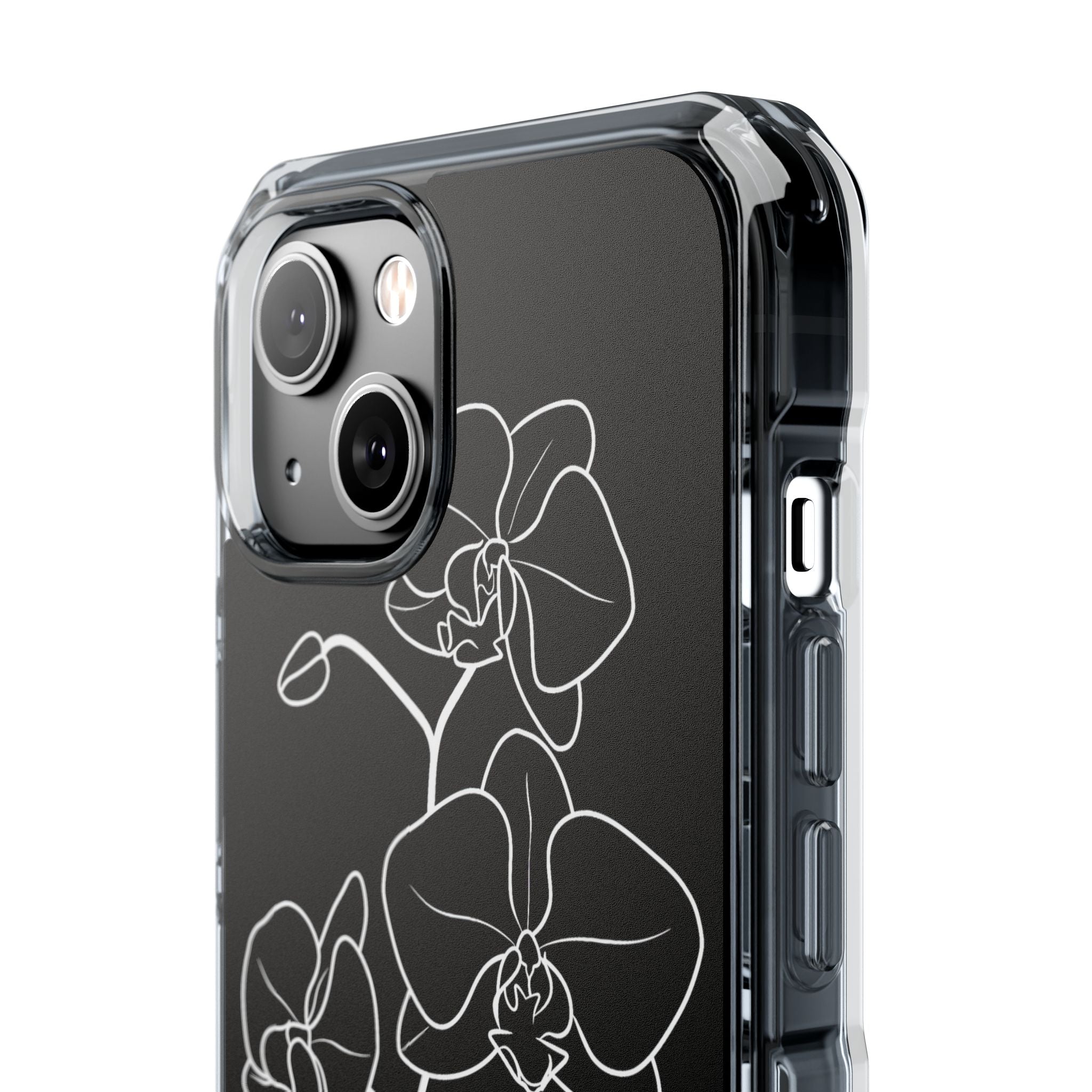 Black Impact MagSafe Phone Case for iPhone - Noir Alabaster Orchid