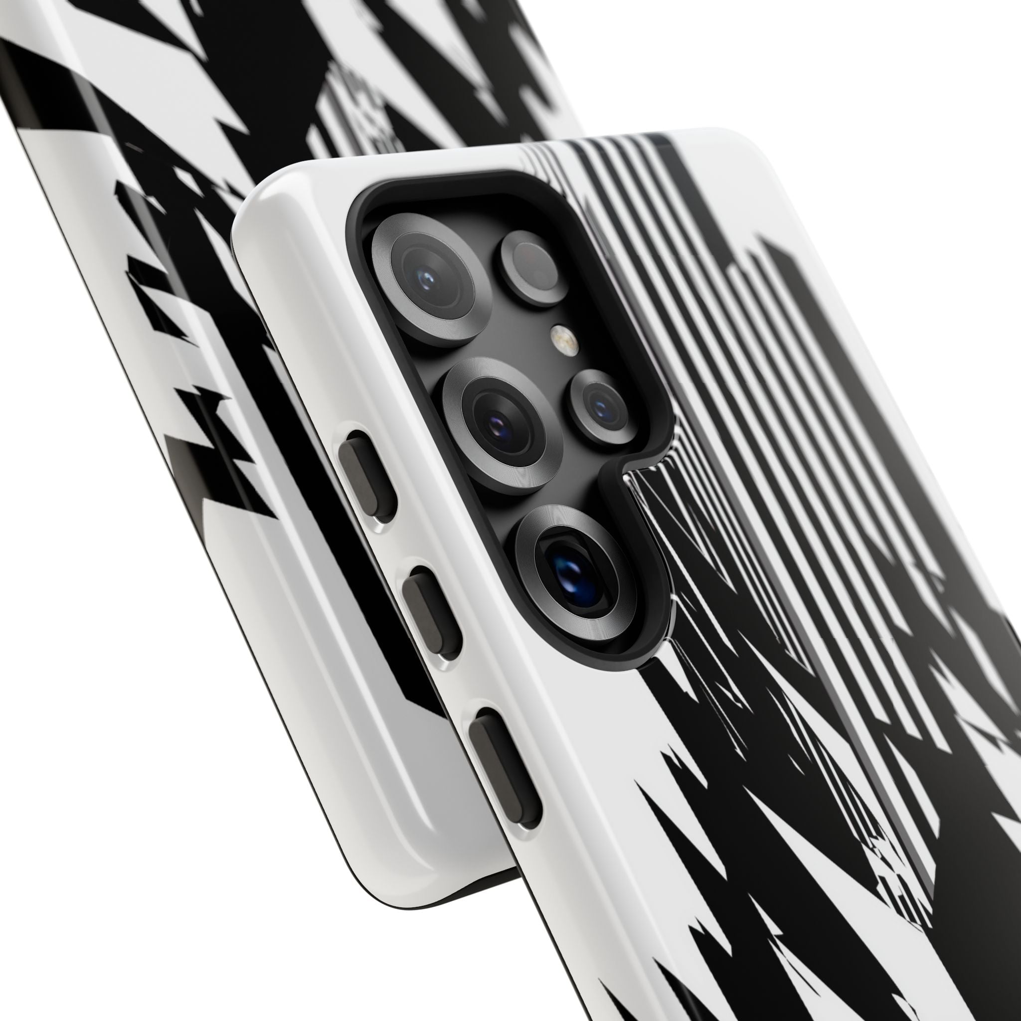 White Tough Phone Case for Samsung - Shattered Vector Spire