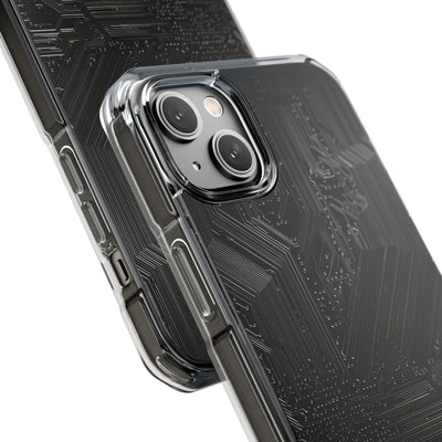 Obsidian Circuitry · Clear Impact Magnetic Phone Case for iPhone ·  Black