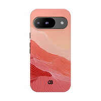 Red Tough Phone Case for Google Pixel - Crimson Ridge Contour