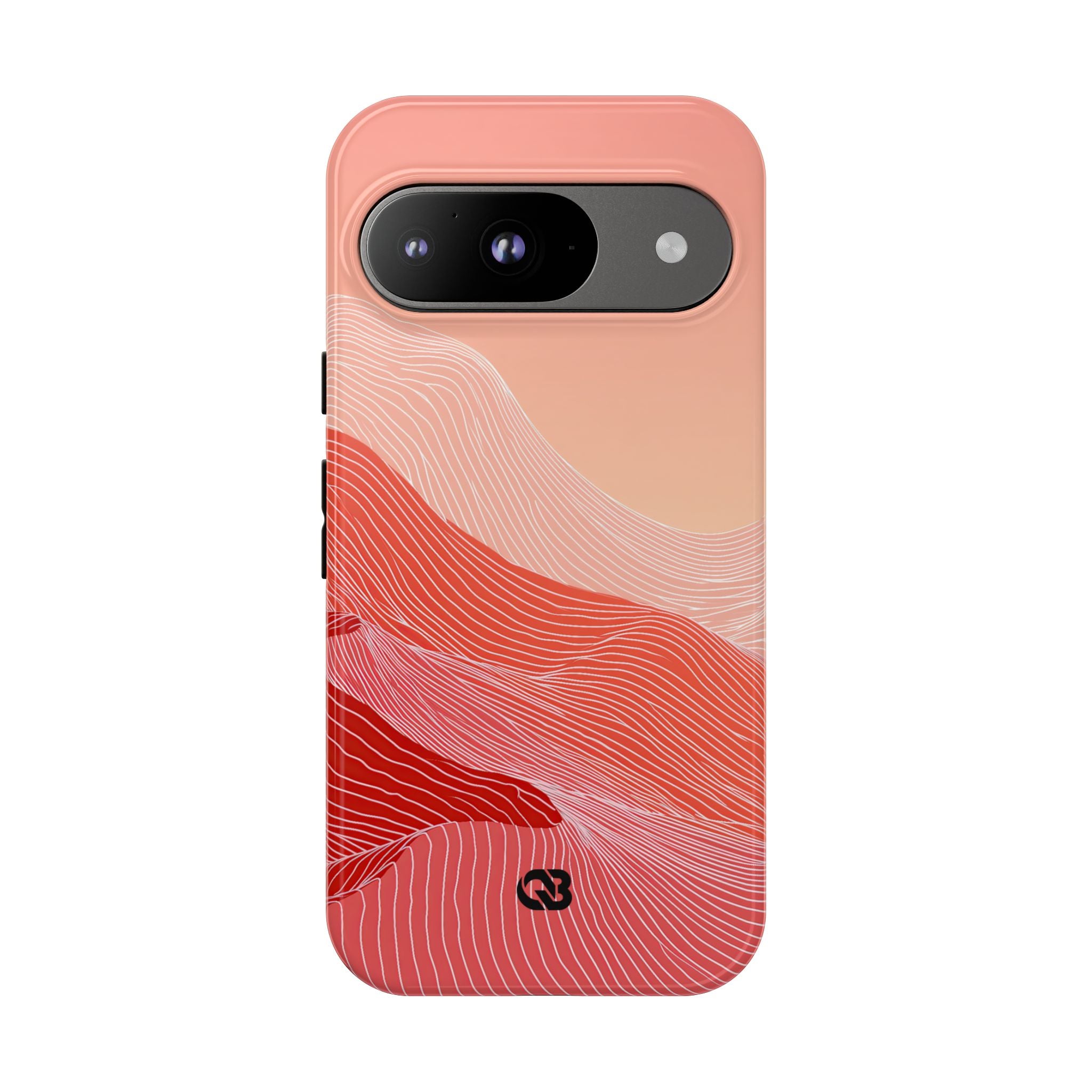 Red Tough Phone Case for Google Pixel - Crimson Ridge Contour
