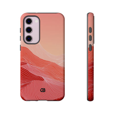 Red Tough Phone Case for Samsung - Crimson Ridge Contour