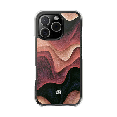 Rose Contour Waves · Clear Impact Magnetic Phone Case for iPhone · Pink