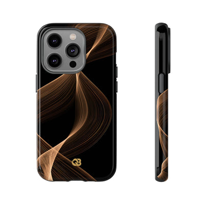 Brown Tough Phone Case for iPhone - Copper Silk Wave
