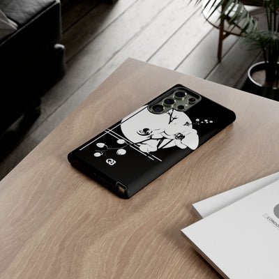 Black Tough Phone Case for Samsung - Lunar Orchid Grid