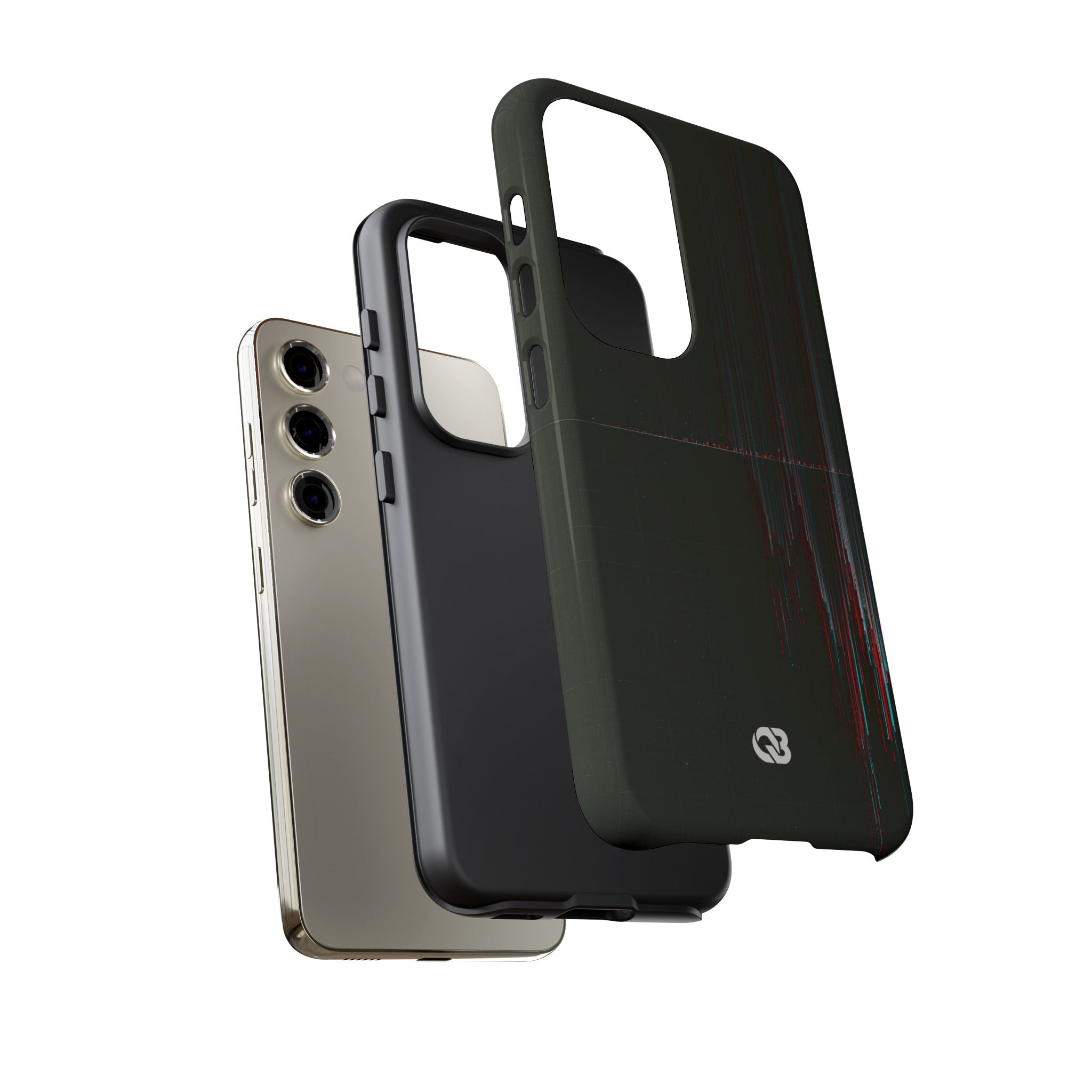Black Tough Phone Case for Samsung - Corrupted Data Stream