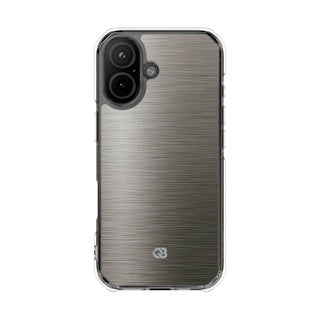Grey Impact MagSafe Phone Case for iPhone - Brushed Industrial Steel