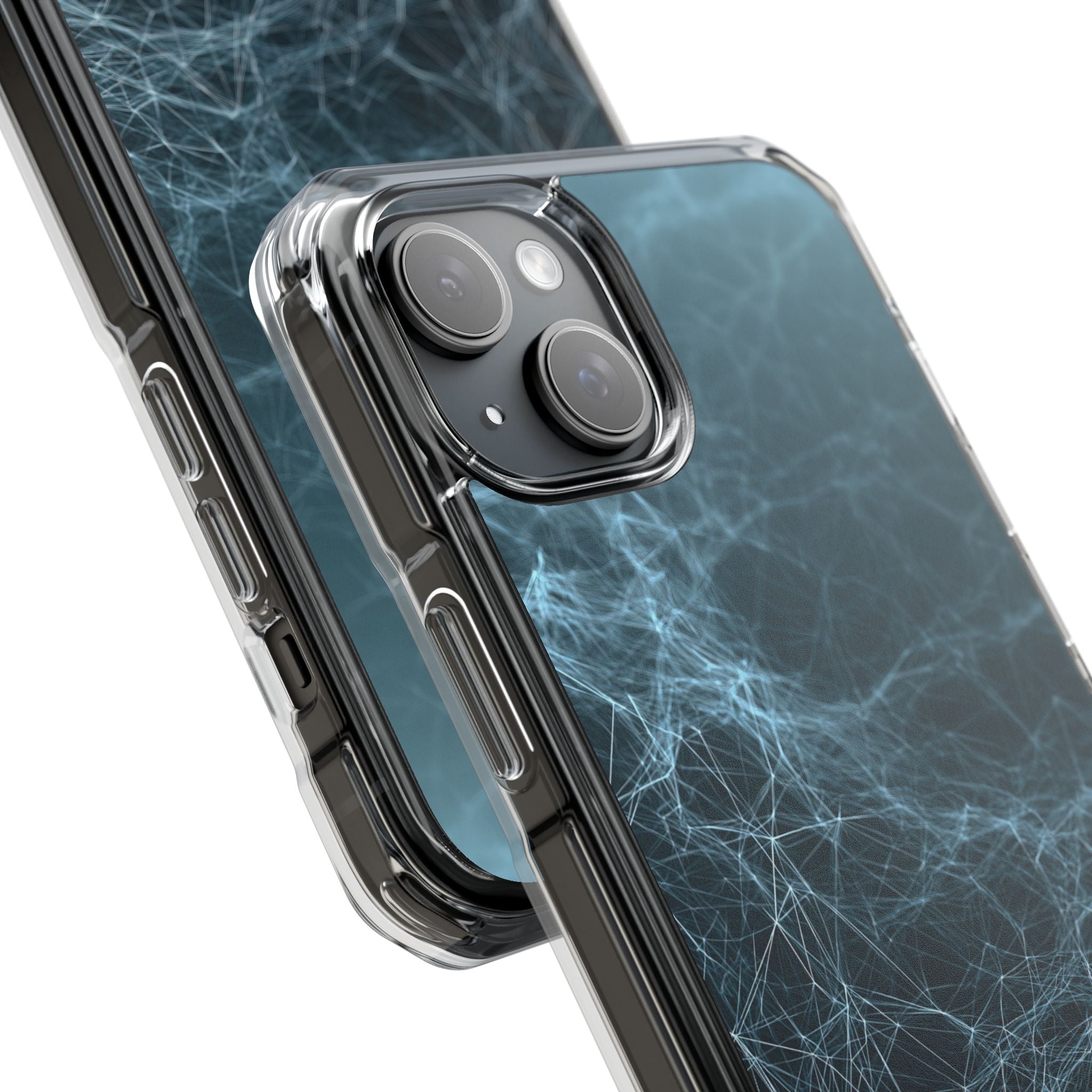 Teal Impact MagSafe Phone Case for iPhone - Arctic Neural Mesh