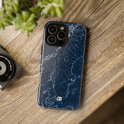 Nordic Contour Chart · Tough Phone Case for iPhone · Blue