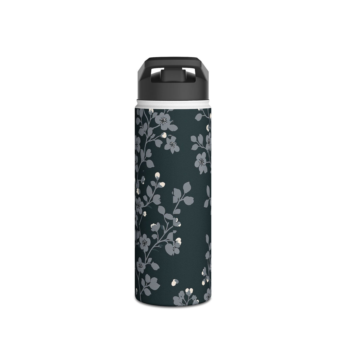 Nocturne Blossom Branch · Insulated Water Bottle · Black