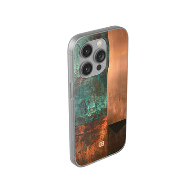 Teal Lite Phone Case for iPhone - Verdigris Copper Slab