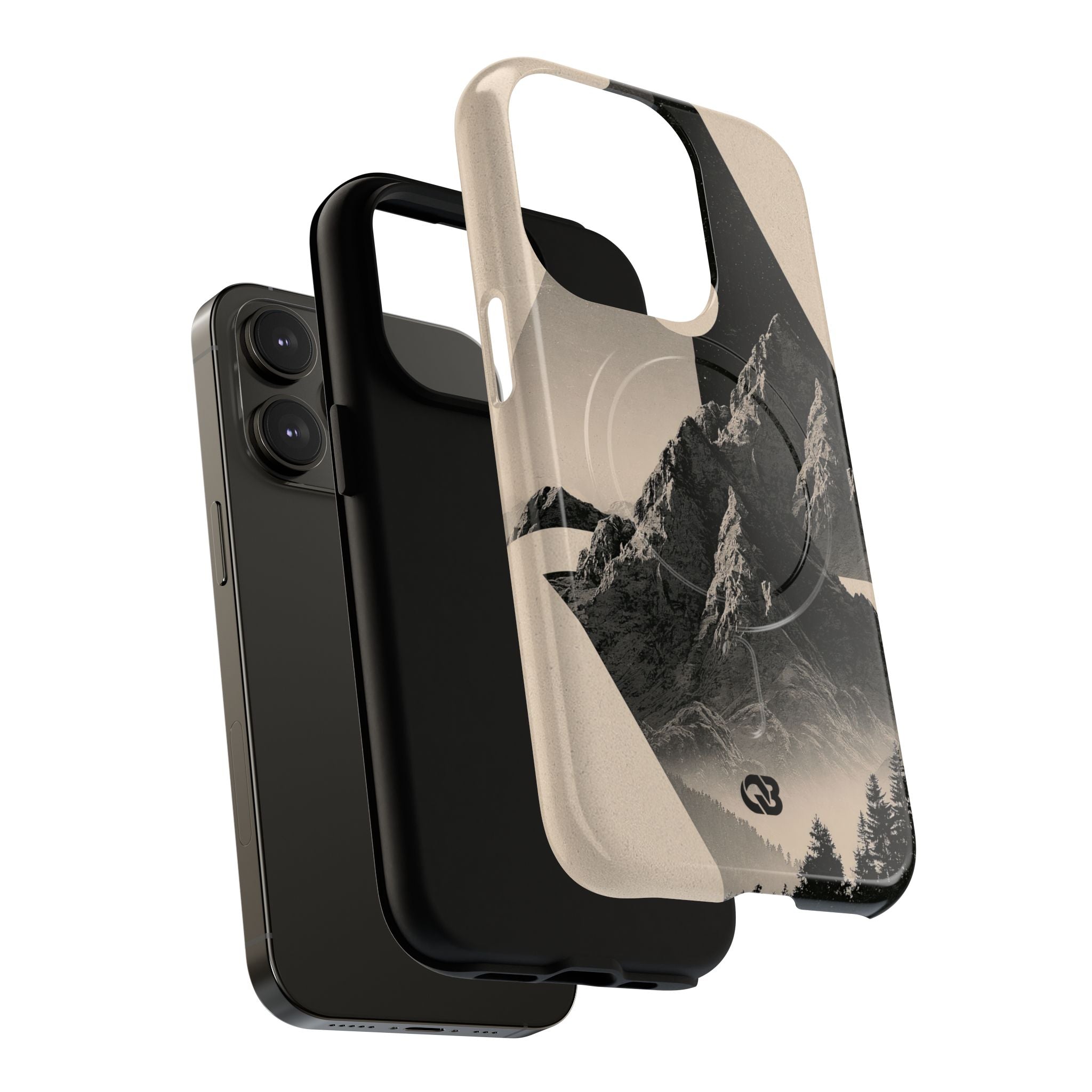 Beige Tough 2.0 Magsafe Phone Case for iPhone - Obsidian Summit Parchment