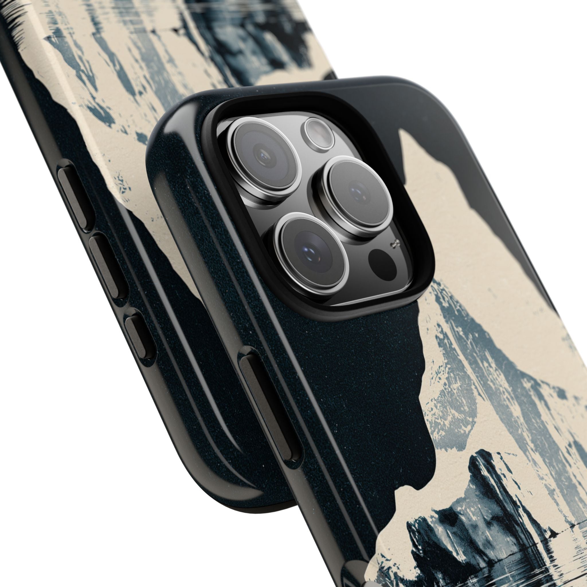 Blue Tough Phone Case for iPhone - Frozen Navy Monolith