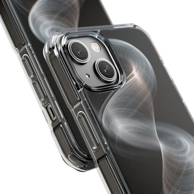 Luminous Vortex · Clear Impact Magnetic Phone Case for iPhone · Black