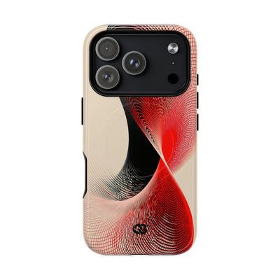 Red Tough 2.0 Magsafe Phone Case for iPhone - Crimson Grid Vortex