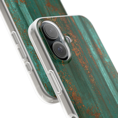 Teal Lite Phone Case for iPhone - Verdigris Copper Siding